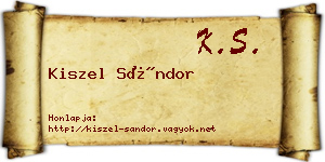 Kiszel Sándor névjegykártya