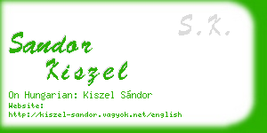 sandor kiszel business card